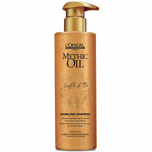 L'oreal Mythic Oil Souffle Dor Sparkling Shampoo Легкий шампунь с золотыми блестками для всех типов волос